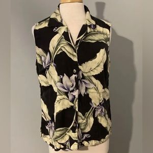 Summery Tommy Bahama 100% Silk Women’s Tropical button up top
